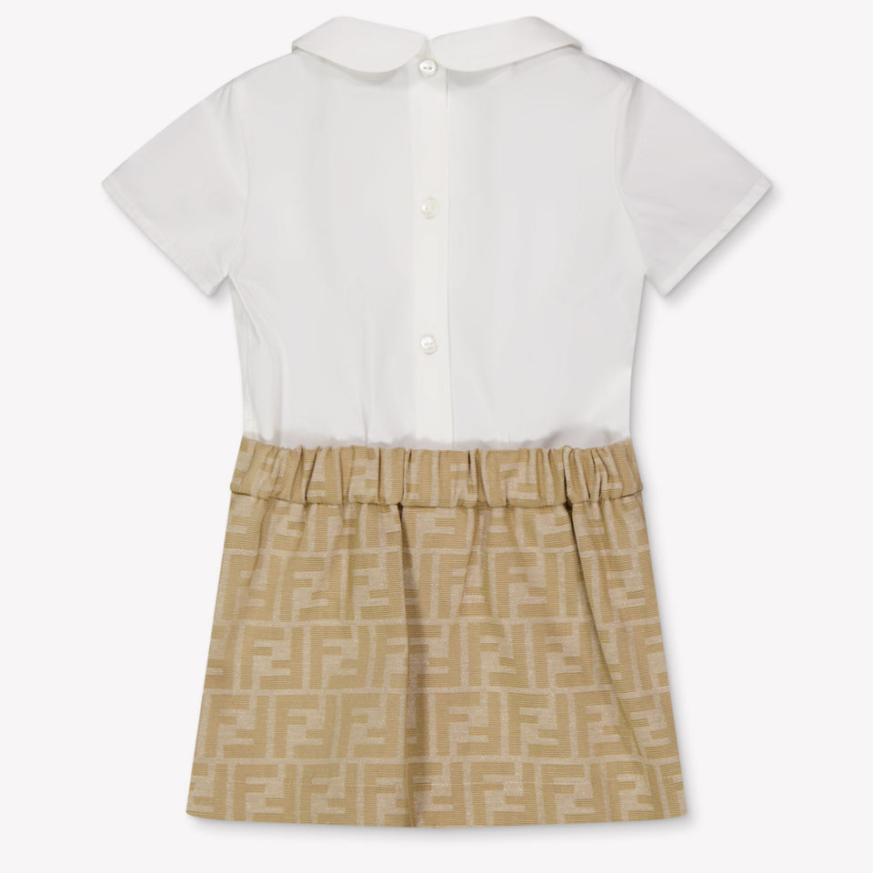 Fendi Baby Girls Dress In Beige