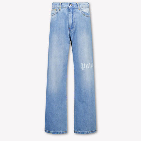 Palm Angels Kids Boys Jeans In Light Blue