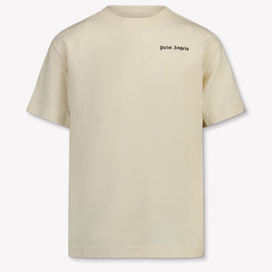 Palm Angels Kinder Jongens T-Shirt In Beige
