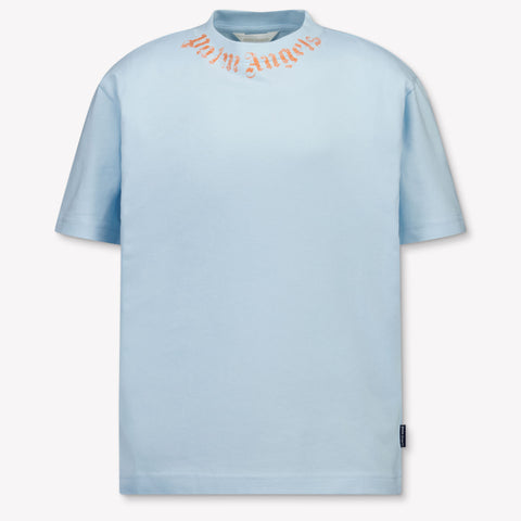 Palm Angels Kinder Jongens T-Shirt In Licht Blauw