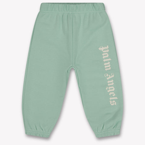 Palm Angels Baby Boys Pants In Light Green
