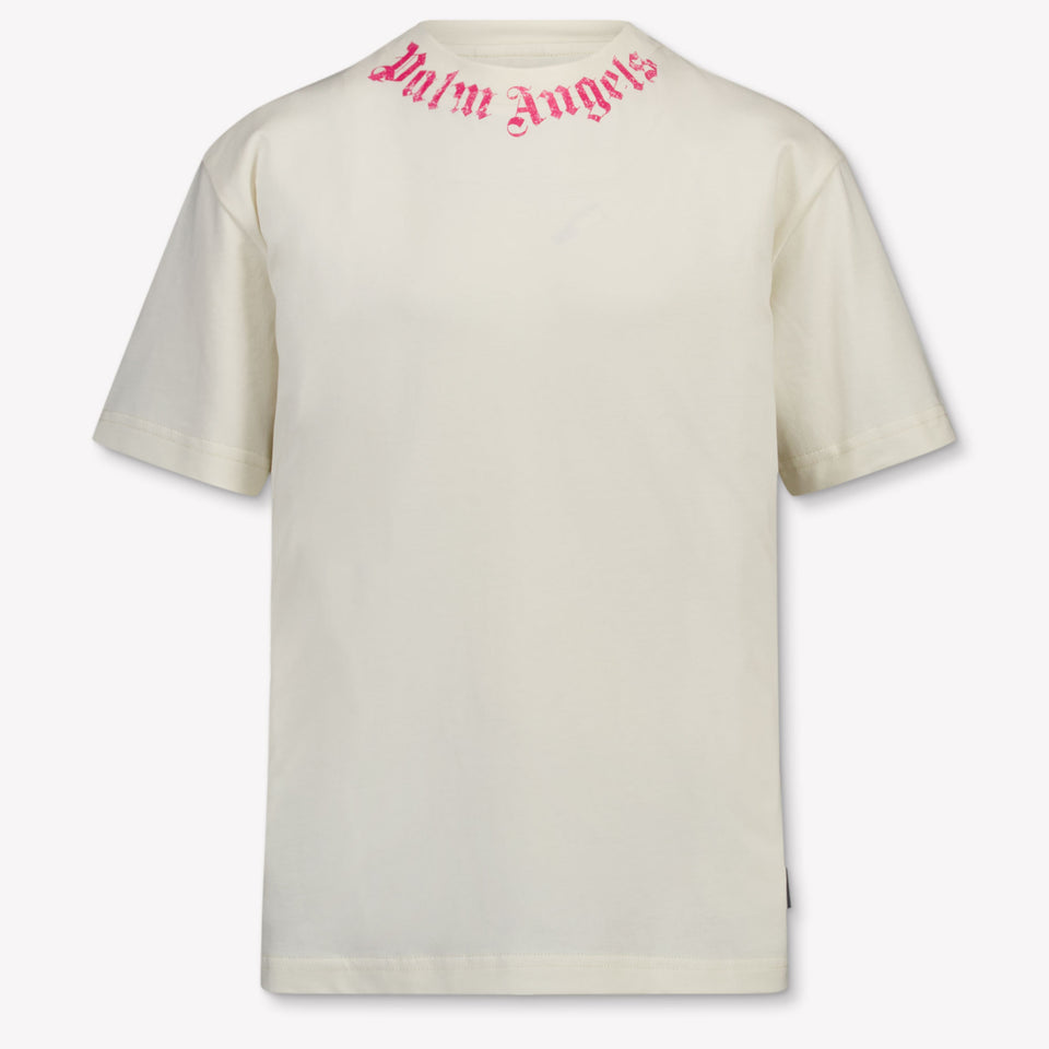 Palm Angels Kinder Meisjes T-Shirt In Off White