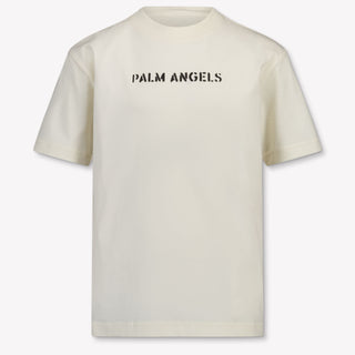 Palm Angels Kinder Jongens T-Shirt In Off White