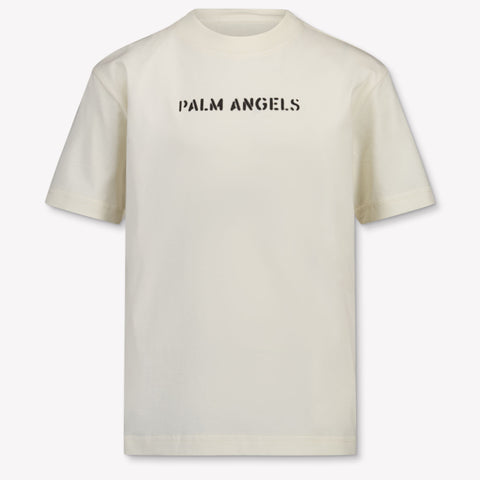 Palm Angels Kids Boys T-Shirt In OffWhite