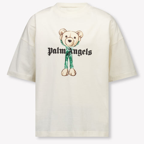 Palm Angels Kinder Jongens T-Shirt In Off White