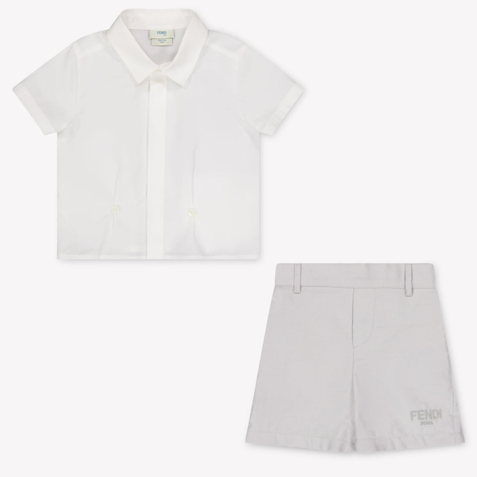 Fendi Baby Jongens Setje In Licht Grijs