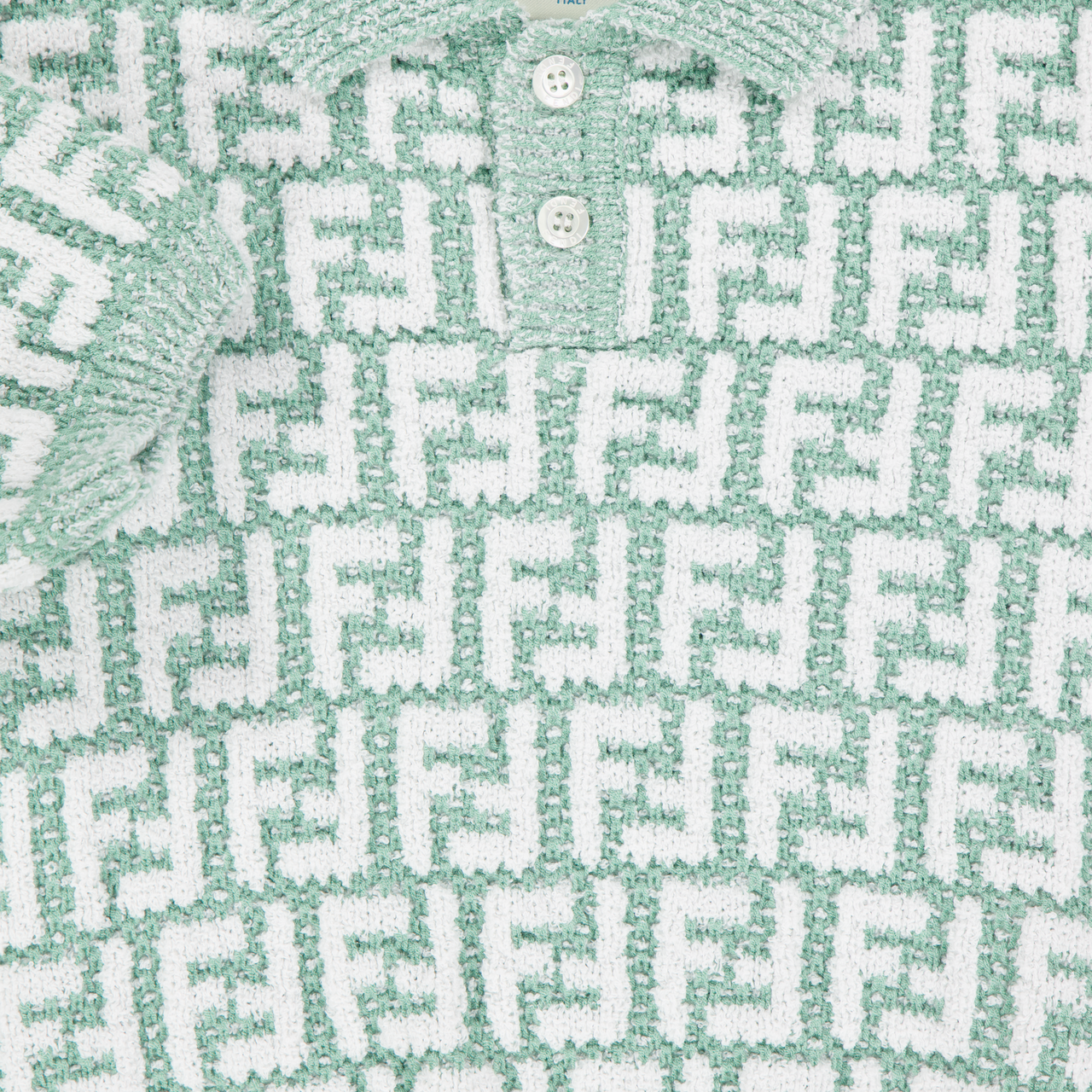 Fendi Baby Unisex Polo In Light Green