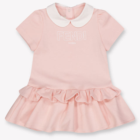 Fendi Baby Girls Dress In Light Pink