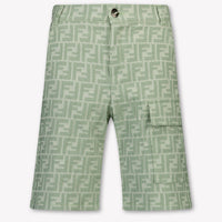 Fendi Kids Boys Pants In Light Green