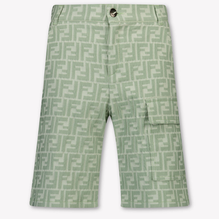 Fendi Kids Boys Pants In Light Green