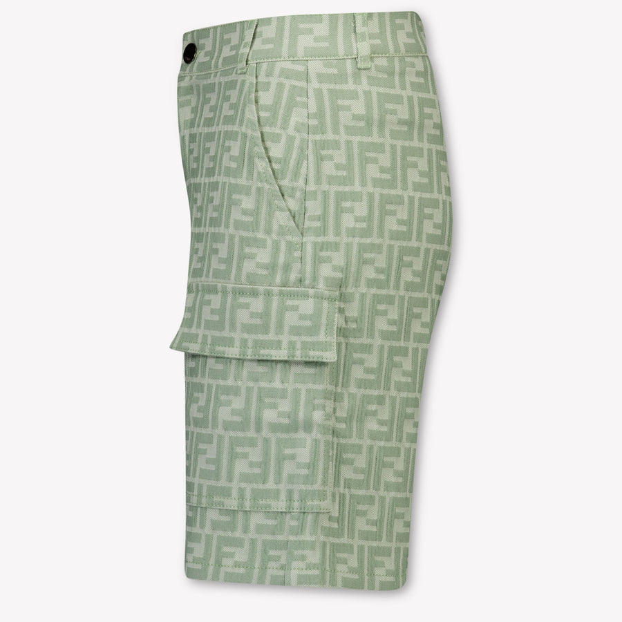 Fendi Kids Boys Pants In Light Green