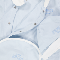 Fendi Baby Unisex Playsuit In Light Blue
