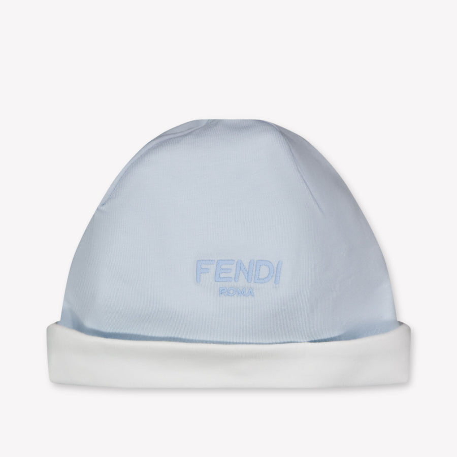 Fendi Baby Unisex Playsuit In Light Blue