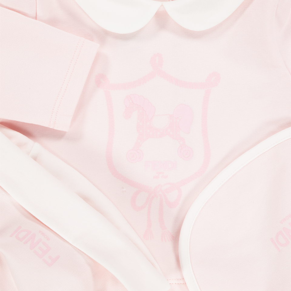 Fendi Baby Unisex Playsuit In Light Pink