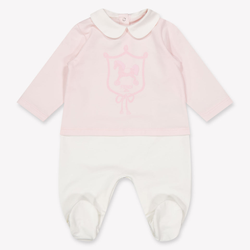 Fendi Baby Unisex Playsuit In Light Pink