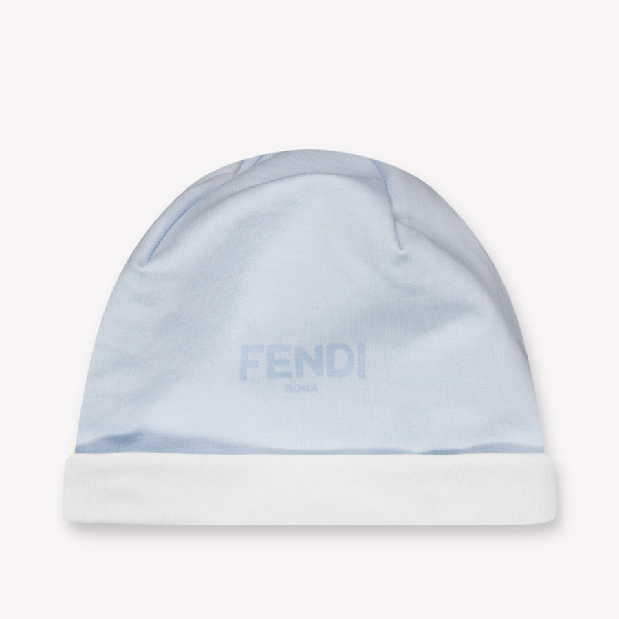Fendi Baby Unisex Playsuit In Light Blue