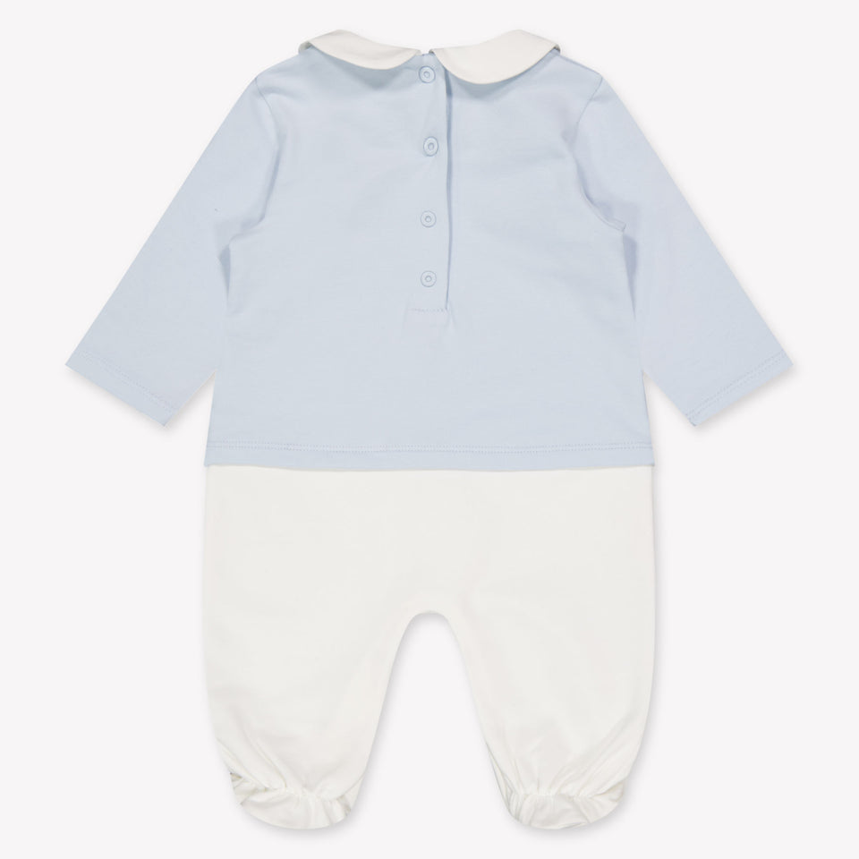 Fendi Baby Unisex Playsuit In Light Blue