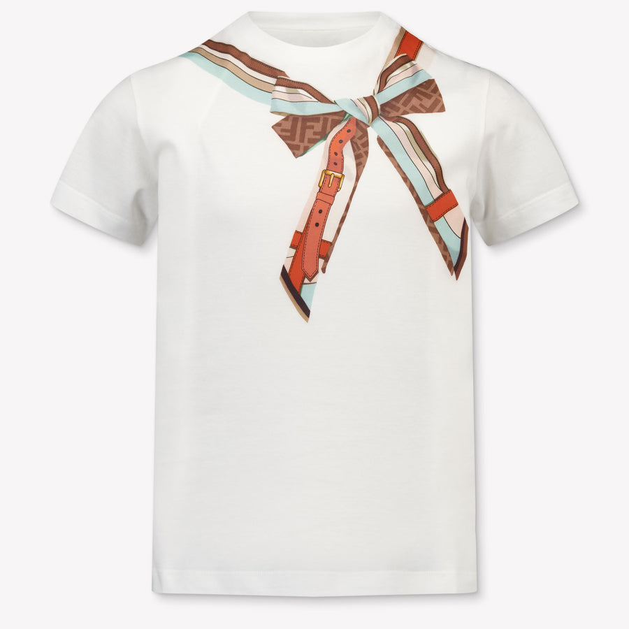 Fendi Kids Girls T-Shirt In White