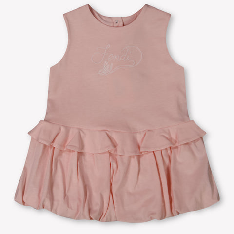 Fendi Baby Girls Dress In Light Pink