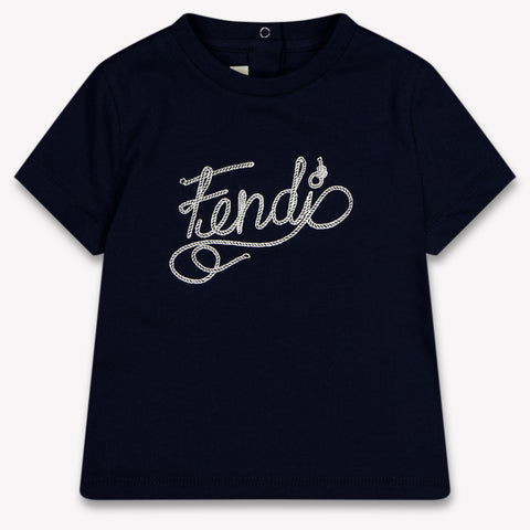 Fendi Baby Jongens T-Shirt In Navy
