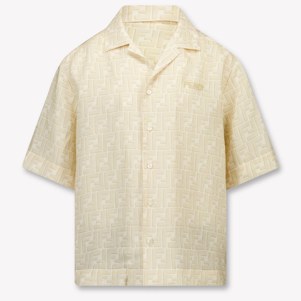 Fendi Kids Boys Blouse In Light Beige