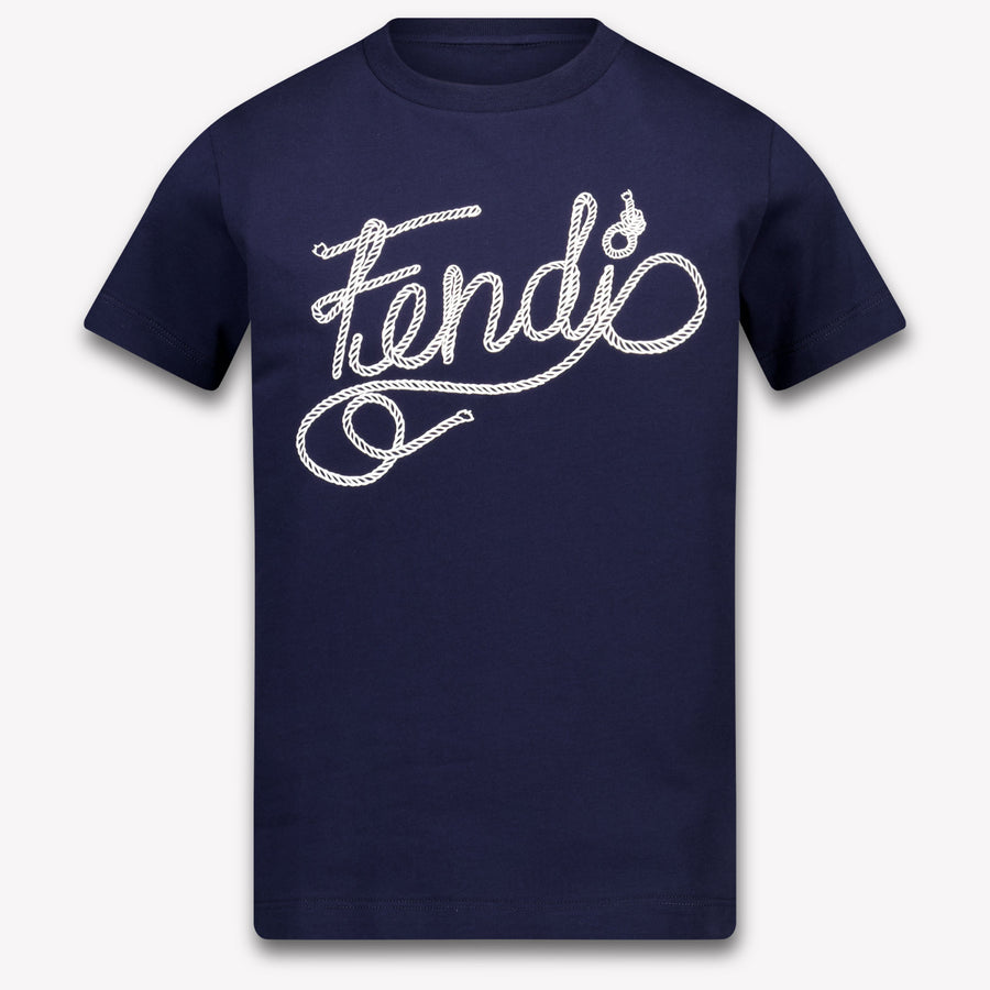 Fendi Boys T-Shirt in Navy
