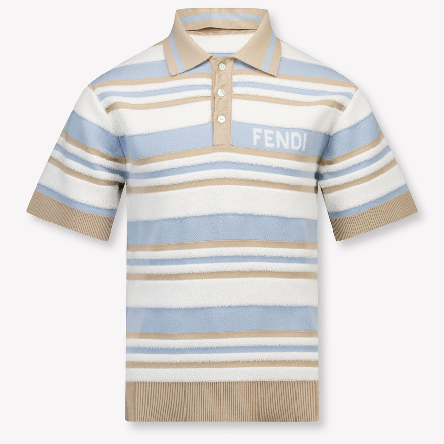 Fendi Boys Polo Shirt in Light Blue
