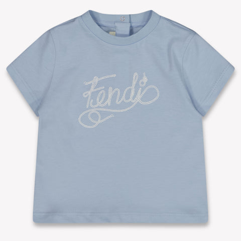 Fendi Baby Boys T-Shirt In Light Blue