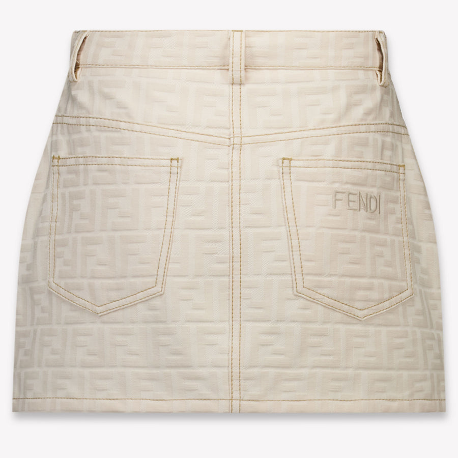Fendi Kids Girls Skirt In Light Beige