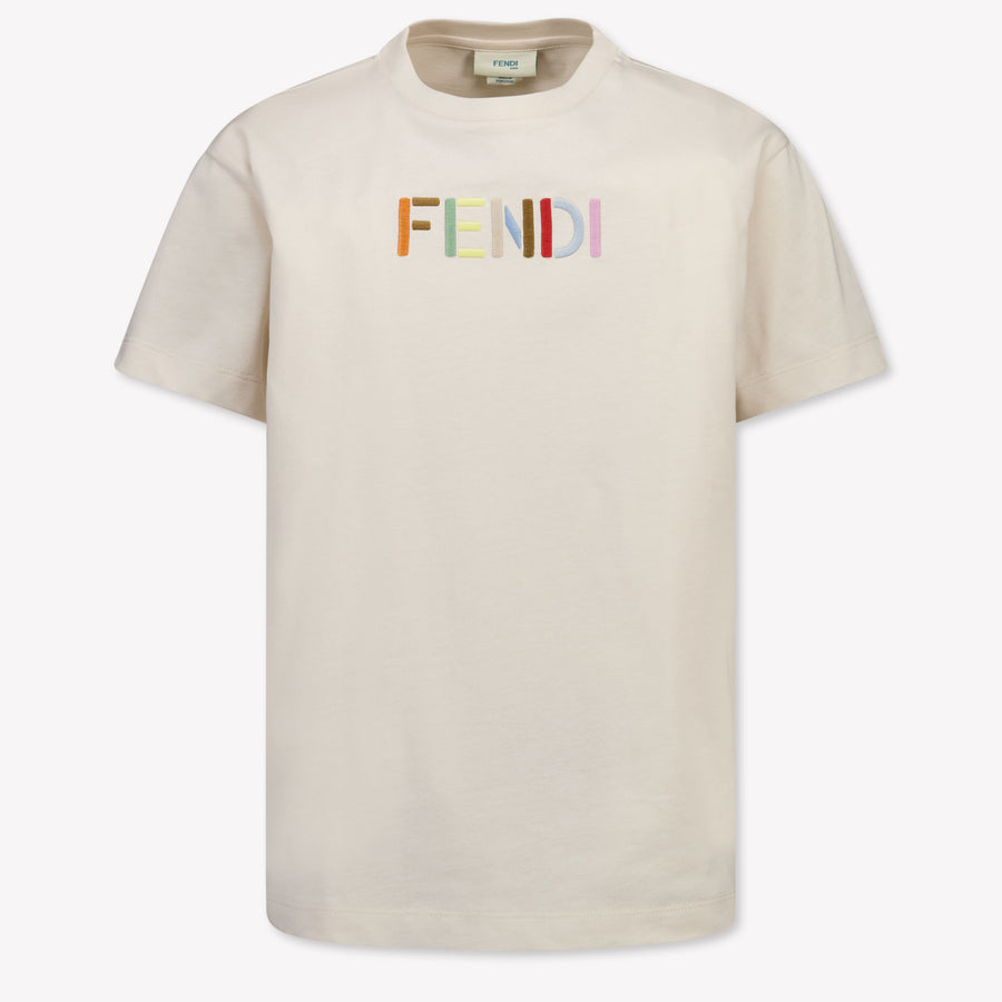 Fendi Unisex Kids T-Shirt in Light Beige