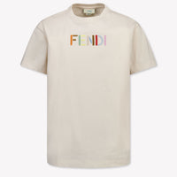 Fendi Kids Unisex T-Shirt In Light Beige