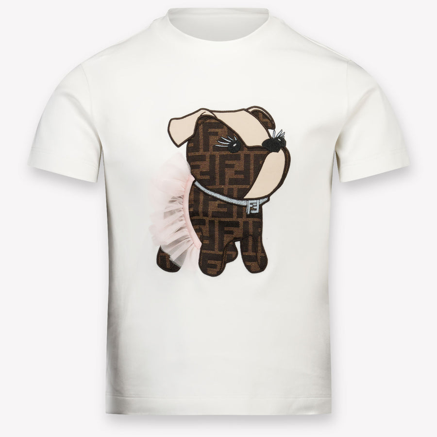 Fendi Girls T-Shirt in White
