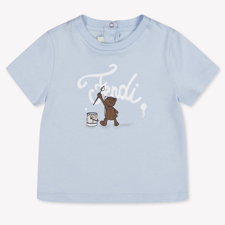 Fendi Baby Unisex T-Shirt in Light Blue