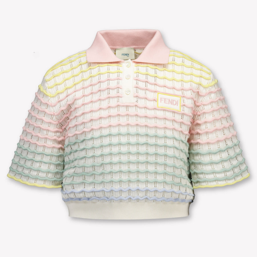Fendi Girls Polo Shirt in Light Pink
