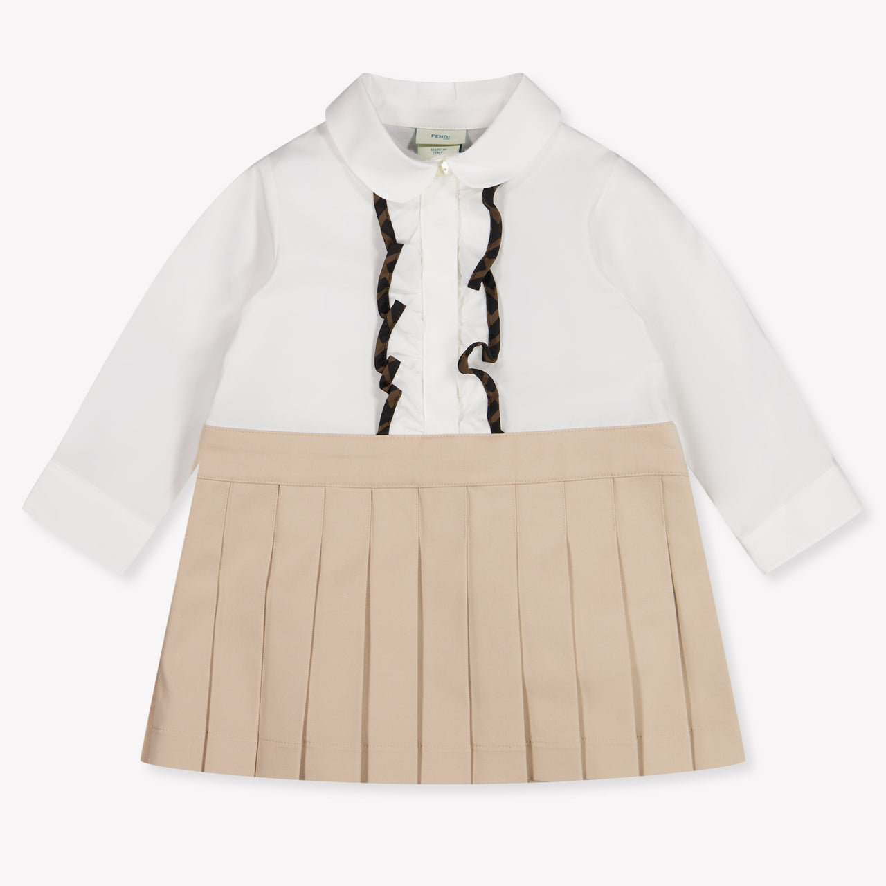 Fendi Baby Boys Dress In Beige