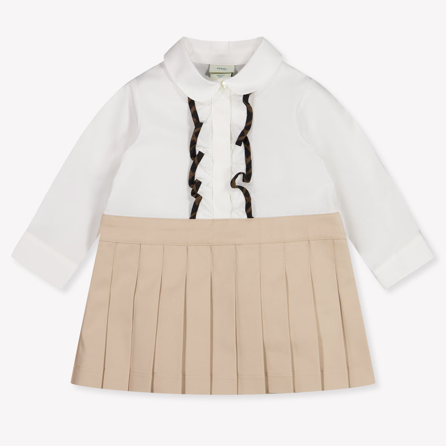 Fendi Baby Boys Dress In Beige