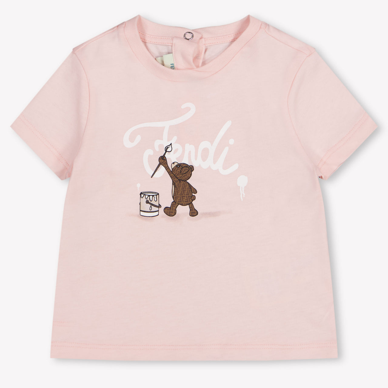 Fendi Baby Unisex T-Shirt In Light Pink