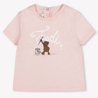 Fendi Baby Unisex T-Shirt In Light Pink