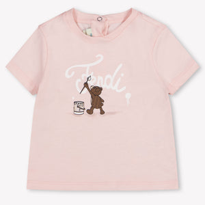 Fendi Baby Unisex T-Shirt In Light Pink