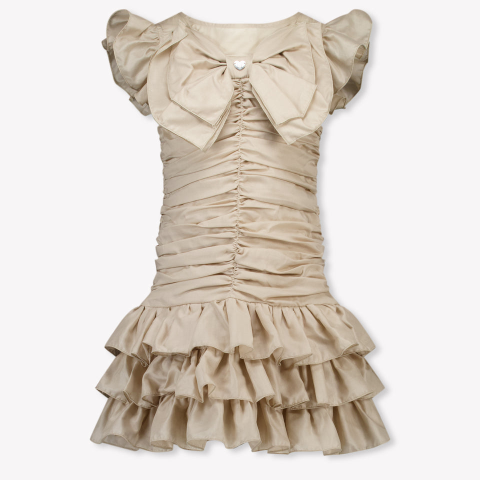 MonnaLisa Kinder Meisjes Jurk In Beige