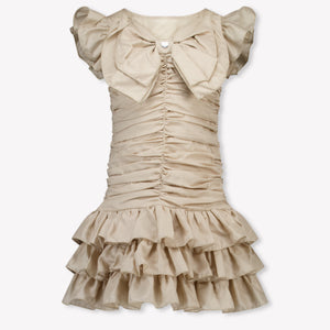 MonnaLisa Kids Girls Dress In Beige