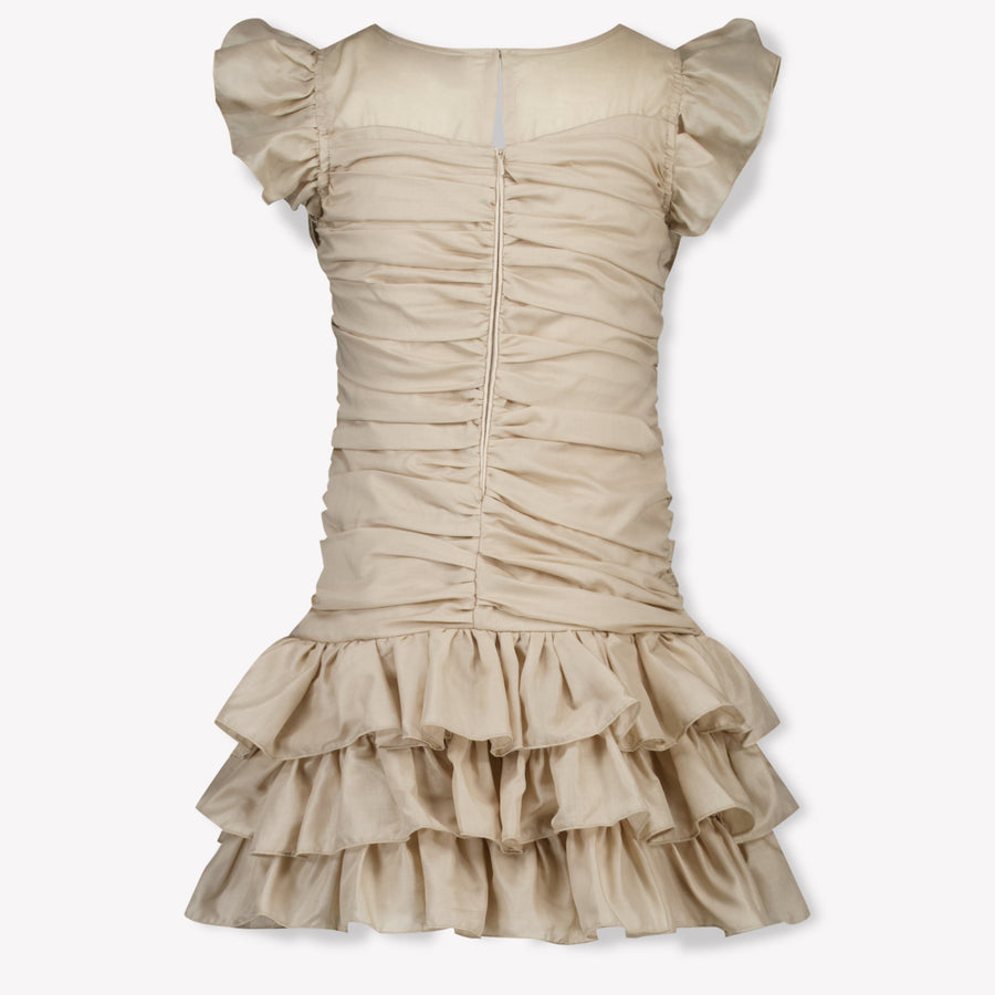 MonnaLisa Kids Girls Dress In Beige