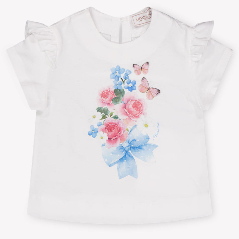 MonnaLisa Baby Meisjes T-Shirt In Wit