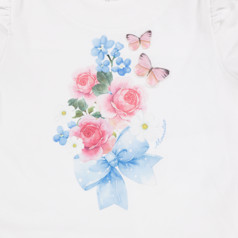 MonnaLisa Baby Meisjes T-Shirt In Wit