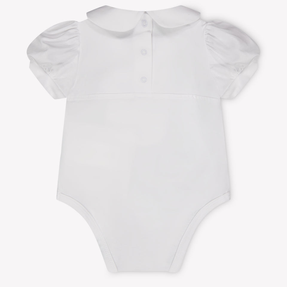 MonnaLisa Baby Girls Romper In White