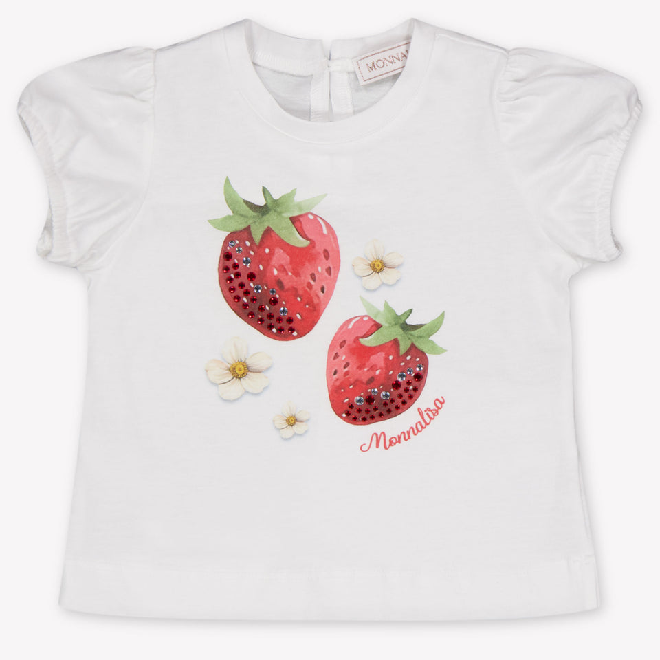 MonnaLisa Baby Meisjes T-Shirt In Wit