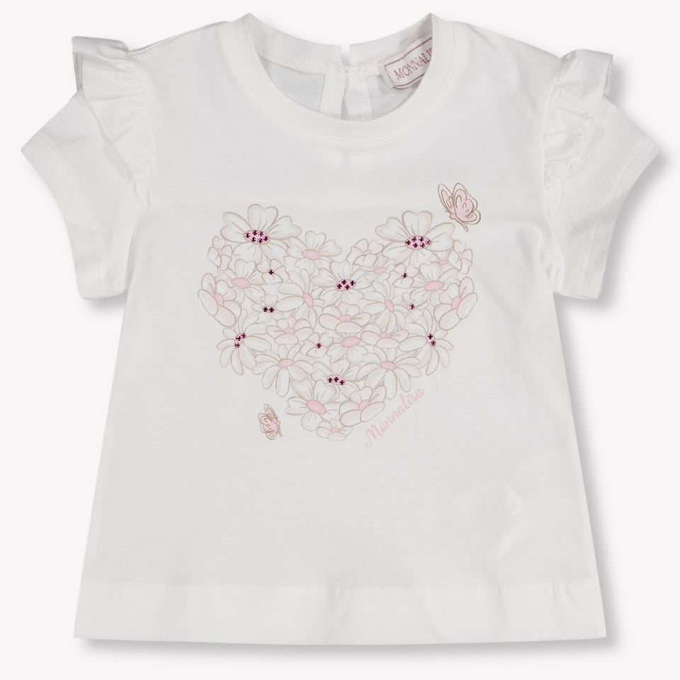 MonnaLisa Baby Meisjes T-Shirt In Off White