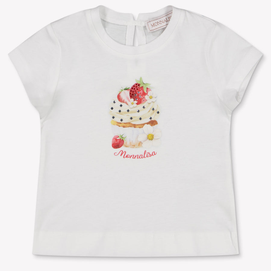 MonnaLisa Baby Meisjes T-Shirt In Wit