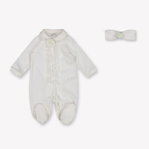 MonnaLisa Baby Girls Playsuit In White