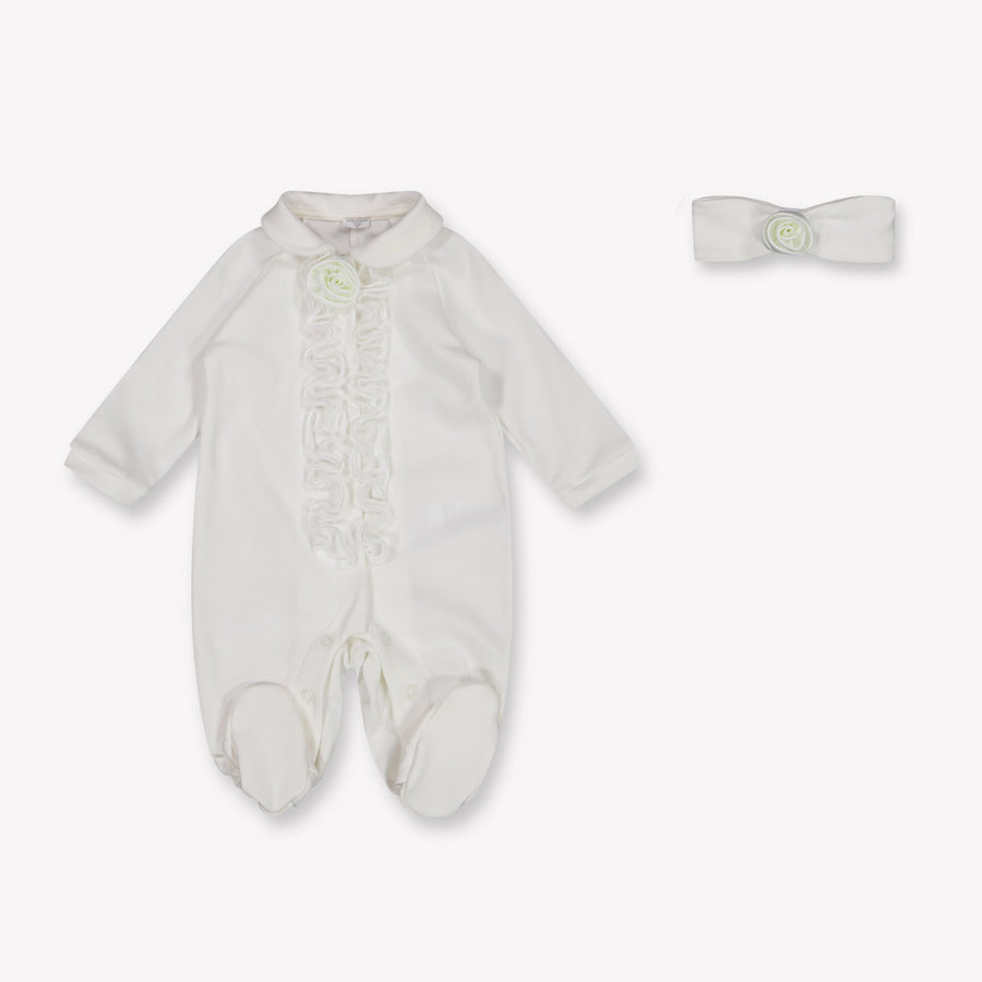 MonnaLisa Baby Girls Playsuit In White